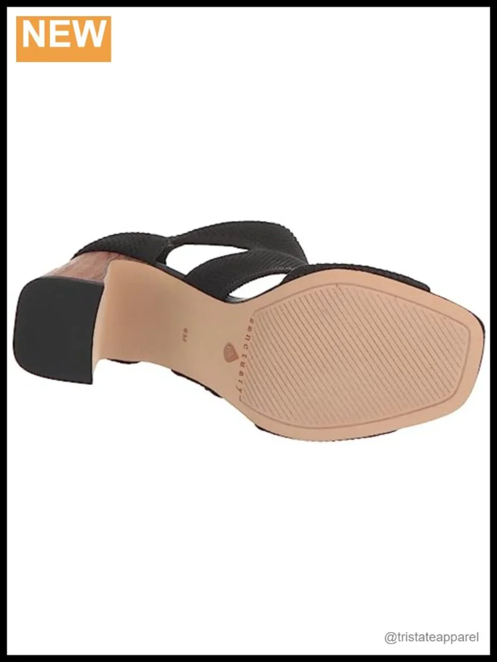 Stretch Knit Ankle Strap Block Heel Slip On Sandal Open Toe Casual